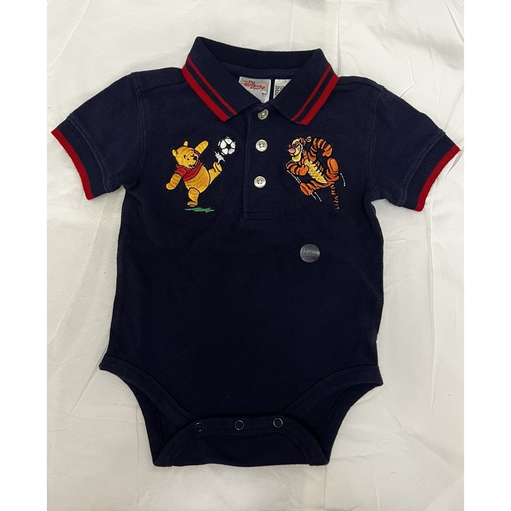 Vtg Disney Store Winnie The Pooh Tigger Soccer Bodysuit One Piece 12 Mos Y2K NWT